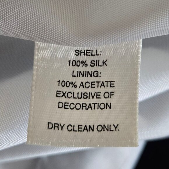 White House Black Market Silk Floral Dress Black & White Spaghetti Straps 14 - Picture 7 of 7